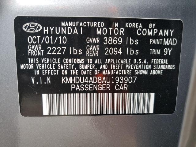 Photo 9 VIN: KMHDU4AD8AU193907 - HYUNDAI ELANTRA BL 