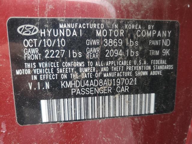 Photo 11 VIN: KMHDU4AD8AU197021 - HYUNDAI ELANTRA BL 