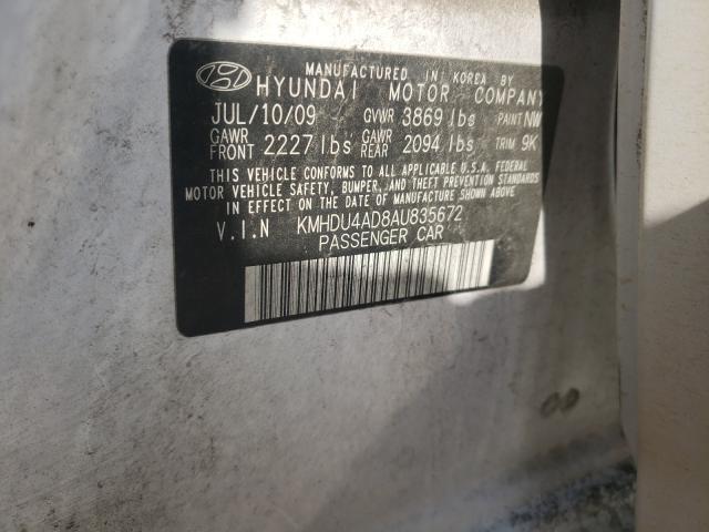 Photo 9 VIN: KMHDU4AD8AU835672 - HYUNDAI ELANTRA BL 