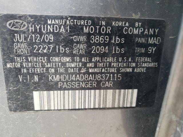 Photo 9 VIN: KMHDU4AD8AU837115 - HYUNDAI ELANTRA BL 