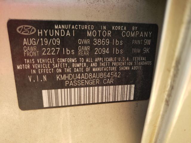 Photo 9 VIN: KMHDU4AD8AU864542 - HYUNDAI ELANTRA BL 