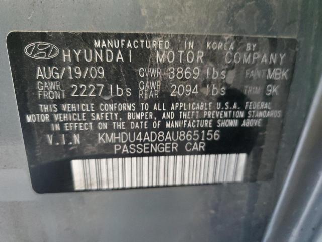 Photo 11 VIN: KMHDU4AD8AU865156 - HYUNDAI ELANTRA 