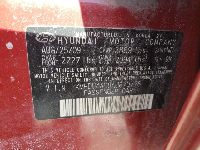 Photo 11 VIN: KMHDU4AD8AU870776 - HYUNDAI ELANTRA 