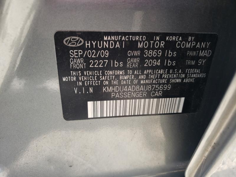 Photo 9 VIN: KMHDU4AD8AU875699 - HYUNDAI ELANTRA BL 