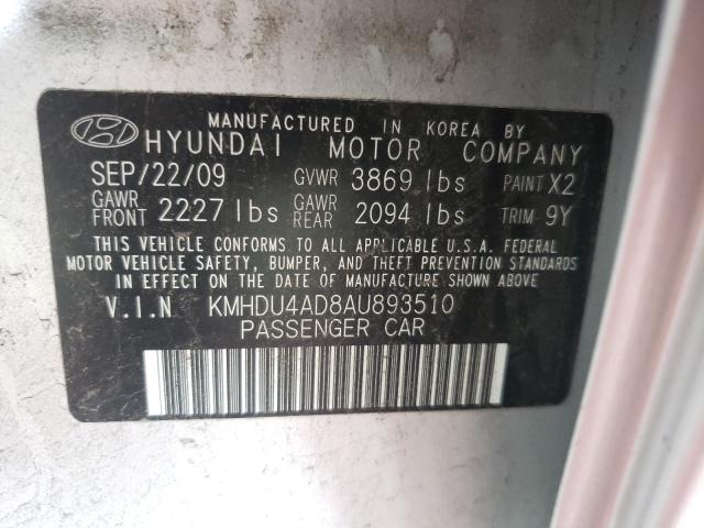 Photo 9 VIN: KMHDU4AD8AU893510 - HYUNDAI ELANTRA BL 