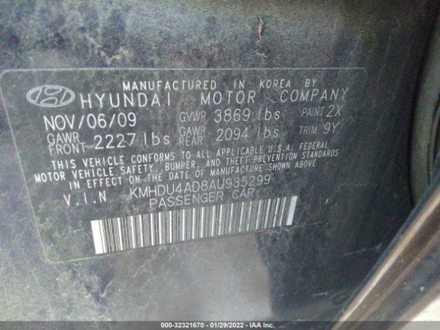 Photo 8 VIN: KMHDU4AD8AU935299 - HYUNDAI ELANTRA 