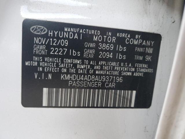 Photo 12 VIN: KMHDU4AD8AU937196 - HYUNDAI ELANTRA 