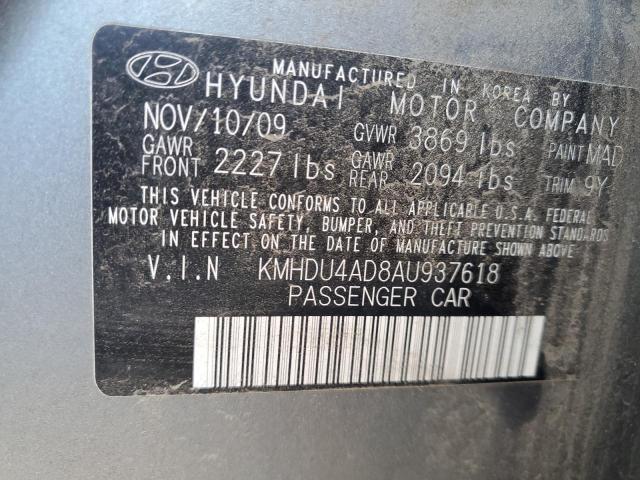 Photo 11 VIN: KMHDU4AD8AU937618 - HYUNDAI ELANTRA BL 