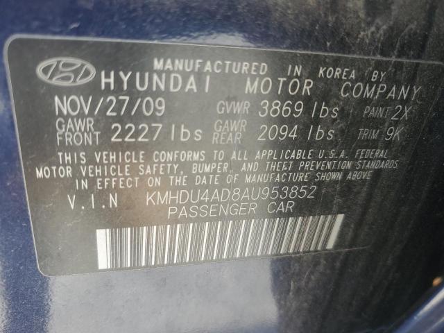 Photo 11 VIN: KMHDU4AD8AU953852 - HYUNDAI ELANTRA BL 