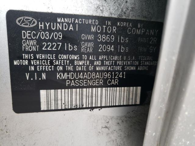 Photo 11 VIN: KMHDU4AD8AU961241 - HYUNDAI ELANTRA BL 