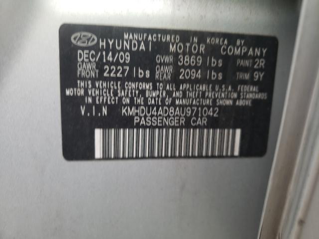 Photo 9 VIN: KMHDU4AD8AU971042 - HYUNDAI ELANTRA BL 