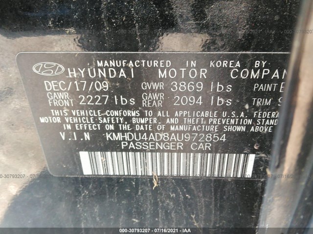 Photo 8 VIN: KMHDU4AD8AU972854 - HYUNDAI ELANTRA 