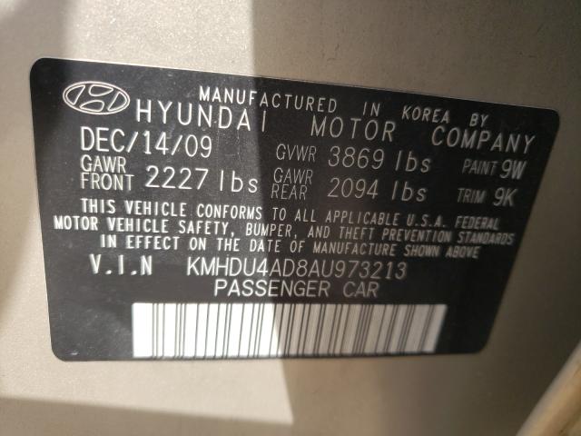 Photo 9 VIN: KMHDU4AD8AU973213 - HYUNDAI ELANTRA BL 