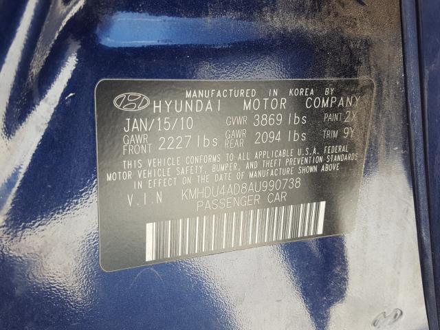 Photo 9 VIN: KMHDU4AD8AU990738 - HYUNDAI ELANTRA BL 