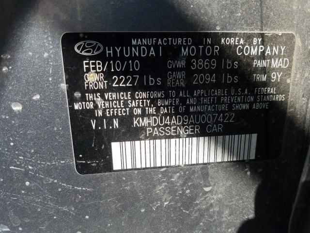 Photo 9 VIN: KMHDU4AD9AU007422 - HYUNDAI ELANTRA BL 