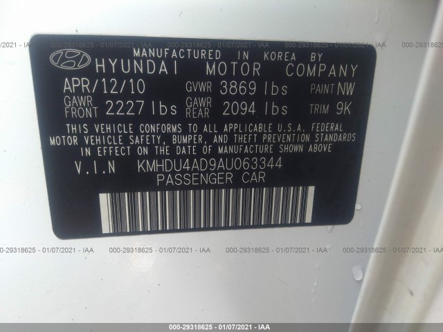 Photo 8 VIN: KMHDU4AD9AU063344 - HYUNDAI ELANTRA 