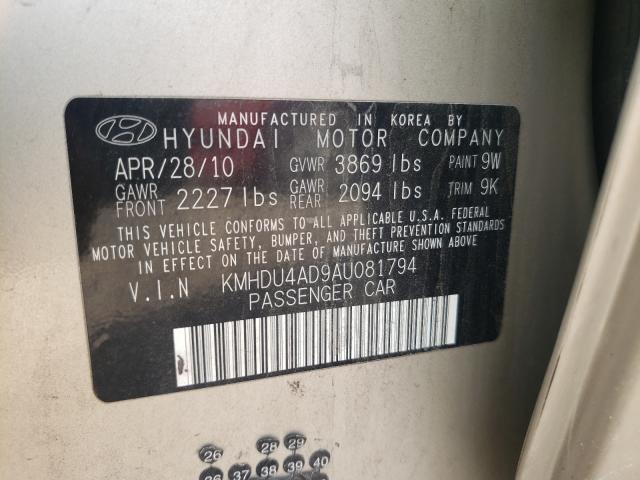 Photo 9 VIN: KMHDU4AD9AU081794 - HYUNDAI ELANTRA BL 