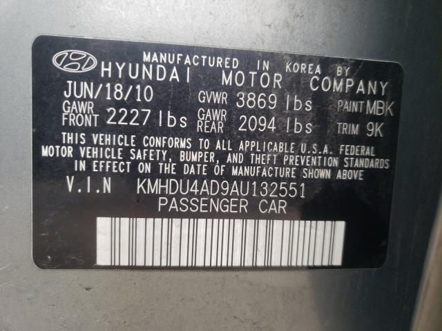 Photo 9 VIN: KMHDU4AD9AU132551 - HYUNDAI ELANTRA BL 