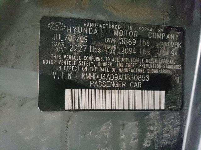 Photo 9 VIN: KMHDU4AD9AU830853 - HYUNDAI ELANTRA BL 