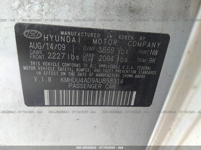 Photo 8 VIN: KMHDU4AD9AU858314 - HYUNDAI ELANTRA 