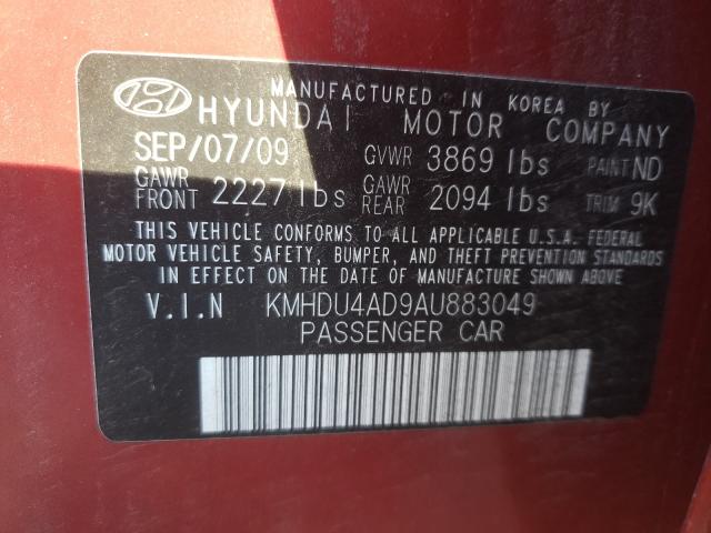 Photo 9 VIN: KMHDU4AD9AU883049 - HYUNDAI ELANTRA BL 