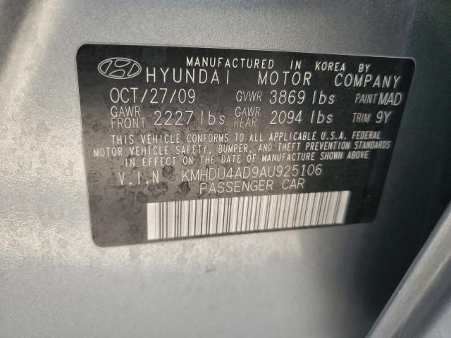 Photo 11 VIN: KMHDU4AD9AU925106 - HYUNDAI ELANTRA BL 