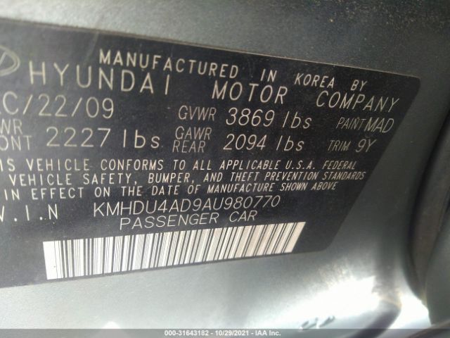 Photo 8 VIN: KMHDU4AD9AU980770 - HYUNDAI ELANTRA 