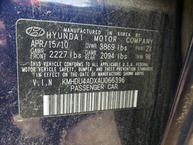 Photo 11 VIN: KMHDU4ADXAU066396 - HYUNDAI ELANTRA 