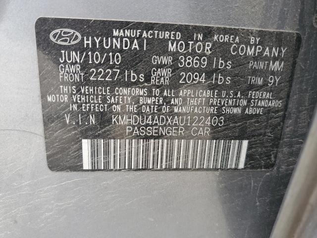 Photo 12 VIN: KMHDU4ADXAU122403 - HYUNDAI ELANTRA 