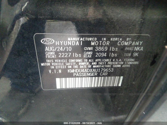 Photo 8 VIN: KMHDU4ADXAU179653 - HYUNDAI ELANTRA 