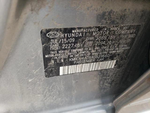 Photo 11 VIN: KMHDU4ADXAU839660 - HYUNDAI ELANTRA BL 