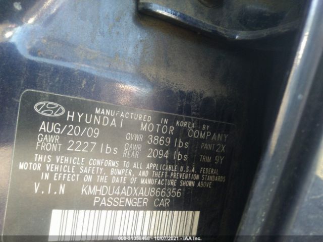 Photo 8 VIN: KMHDU4ADXAU866356 - HYUNDAI ELANTRA 