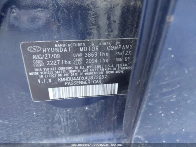 Photo 8 VIN: KMHDU4ADXAU872657 - HYUNDAI ELANTRA 