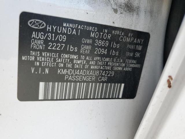 Photo 12 VIN: KMHDU4ADXAU874229 - HYUNDAI ELANTRA 