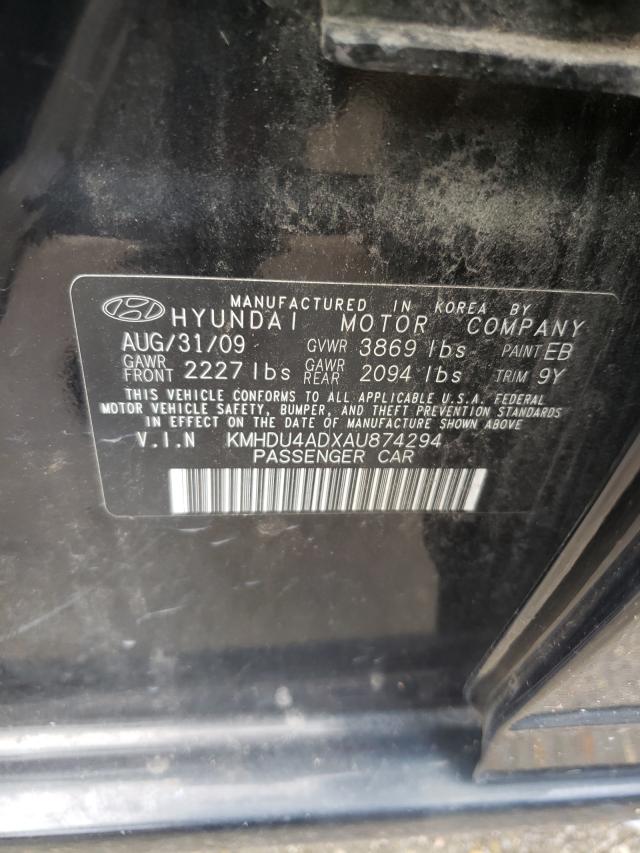 Photo 9 VIN: KMHDU4ADXAU874294 - HYUNDAI ELANTRA 