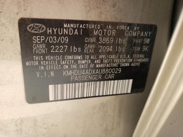 Photo 9 VIN: KMHDU4ADXAU880029 - HYUNDAI ELANTRA BL 