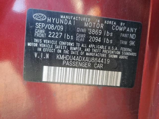 Photo 11 VIN: KMHDU4ADXAU884419 - HYUNDAI ELANTRA 