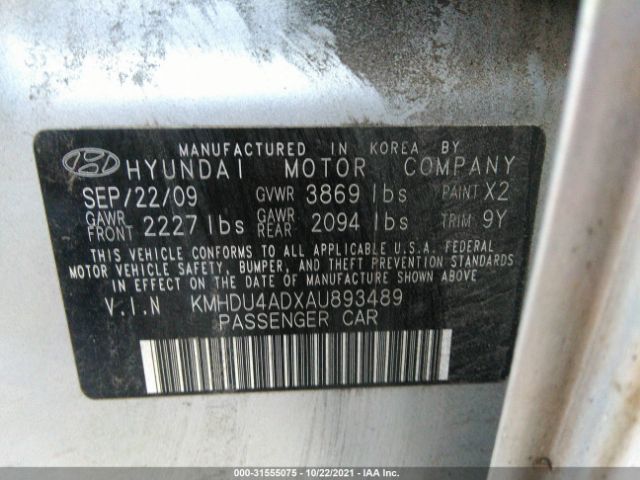 Photo 8 VIN: KMHDU4ADXAU893489 - HYUNDAI ELANTRA 