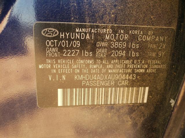 Photo 9 VIN: KMHDU4ADXAU904443 - HYUNDAI ELANTRA BL 