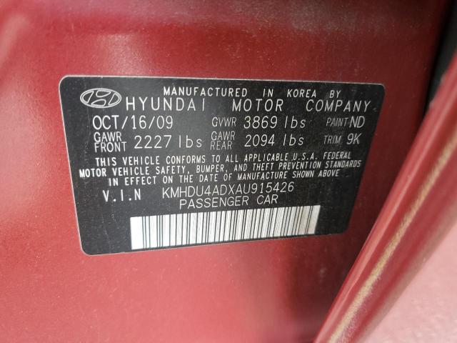 Photo 11 VIN: KMHDU4ADXAU915426 - HYUNDAI ELANTRA BL 