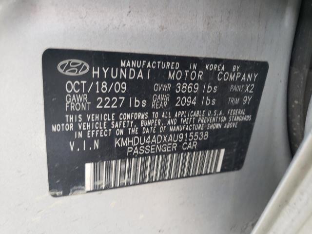 Photo 12 VIN: KMHDU4ADXAU915538 - HYUNDAI ELANTRA 