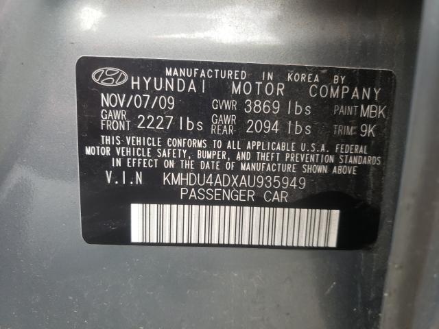 Photo 9 VIN: KMHDU4ADXAU935949 - HYUNDAI ELANTRA BL 