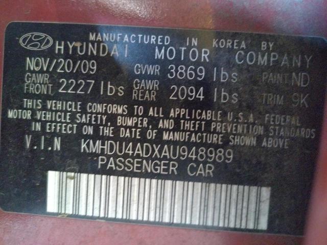 Photo 9 VIN: KMHDU4ADXAU948989 - HYUNDAI ELANTRA BL 