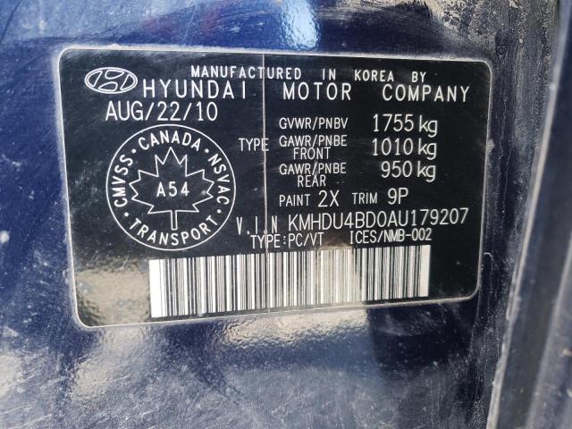 Photo 11 VIN: KMHDU4BD0AU179207 - HYUNDAI ELANTRA 