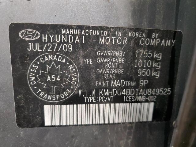 Photo 11 VIN: KMHDU4BD1AU849525 - HYUNDAI ELANTRA 