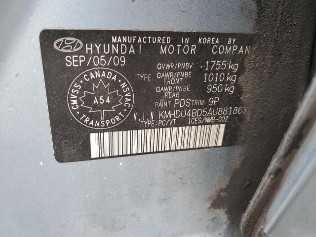 Photo 11 VIN: KMHDU4BD5AU881863 - HYUNDAI ELANTRA 