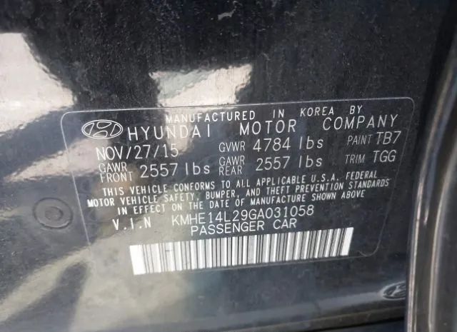 Photo 8 VIN: KMHE14L29GA031058 - HYUNDAI SONATA 