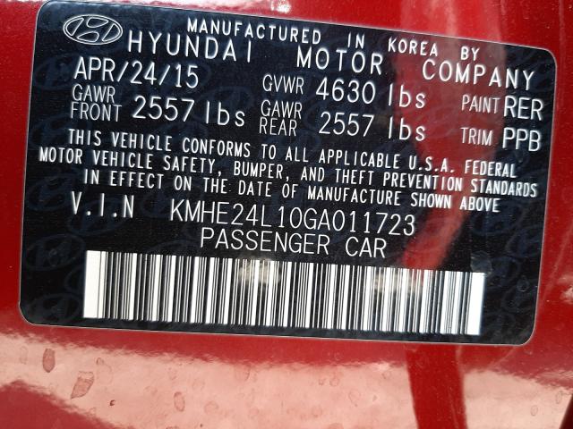 Photo 9 VIN: KMHE24L10GA011723 - HYUNDAI SONATA HYB 