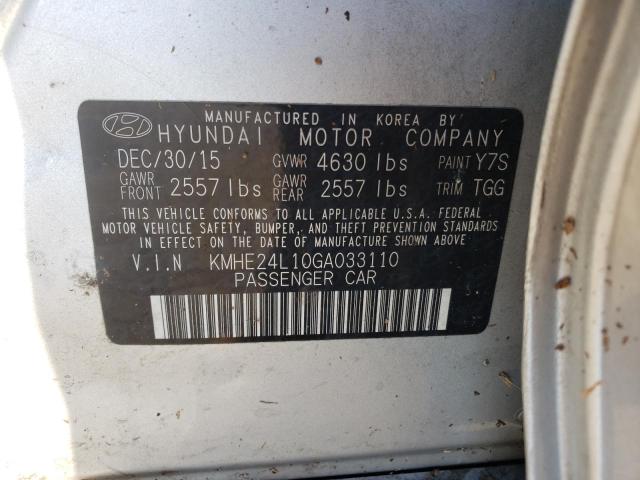 Photo 9 VIN: KMHE24L10GA033110 - HYUNDAI SONATA HYB 