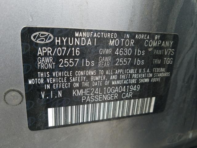 Photo 9 VIN: KMHE24L10GA041949 - HYUNDAI SONATA HYB 